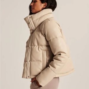 A&F Vegan Faux Leather Mini Puffer